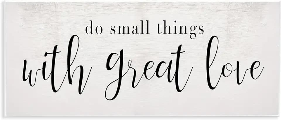 Minimal Love Quote, 7 x 17 Inch Mounted Print on Wall Plaque