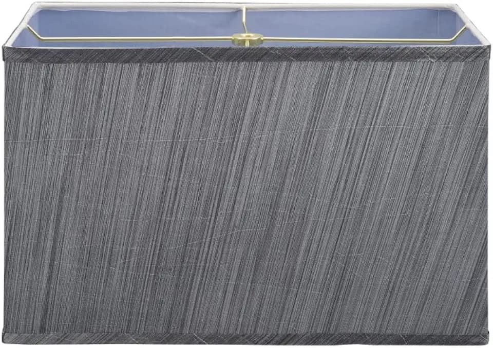 Aspen Creative 36003A, Transitional Rectangular Hardback Shaped Spider Construction Lamp Shade in Grey & Black, 8" + 16" wide (8" + 16") x (8" + 16") x 10"