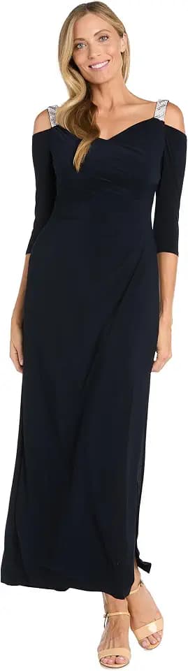 R&M Richards Women's Draped in Glamour Evening Dress