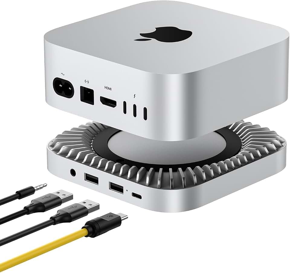 RayCue Mac mini M6, M5 Pro, M4 Dock, 40 Gbit/s Aluminium-Hub & Stand