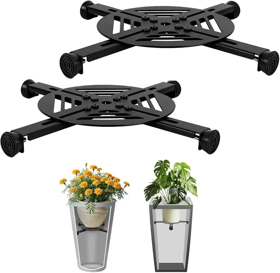 Adjustable Heavy Duty Metal Plant Risers , Fit Round Square Tapered Pots