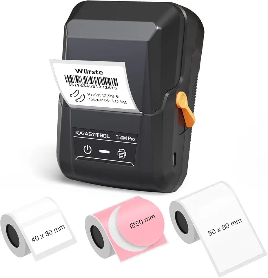 SUPVAN T50M Pro Etikettendrucker Bluetooth mit 3 Etikettenrollen