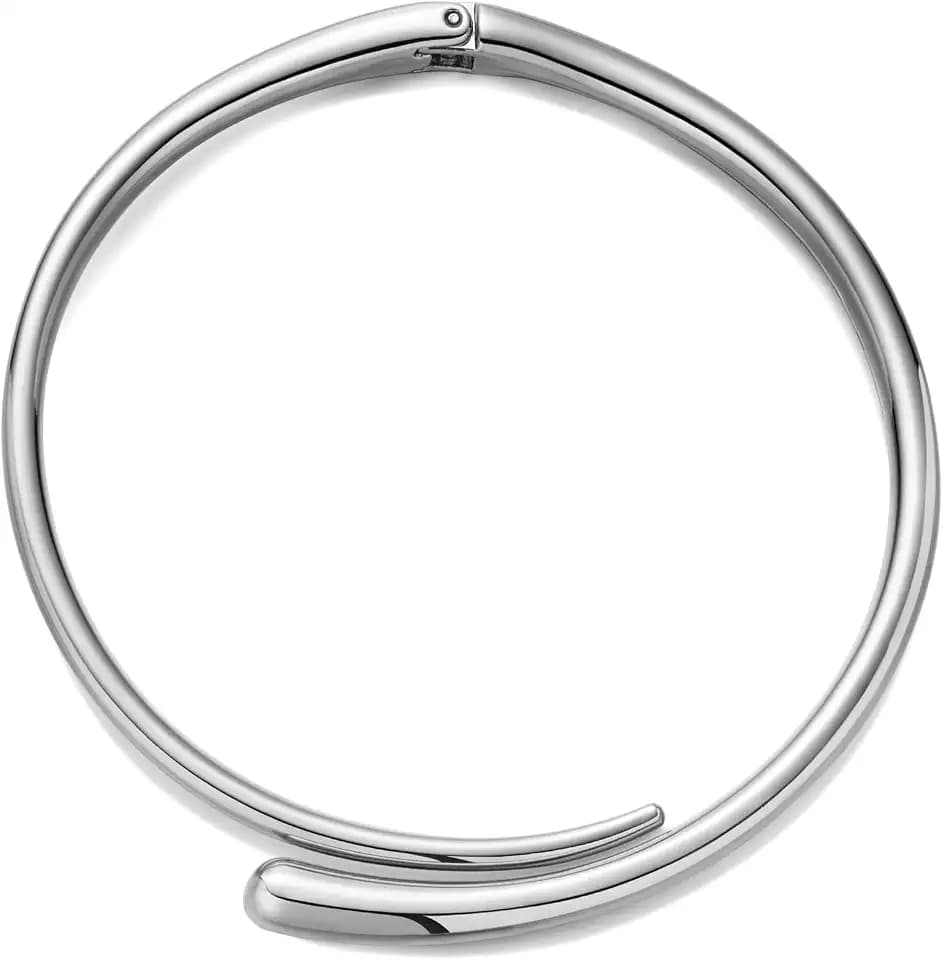 WOWORAMA Chunky Choker Halskette für Frauen Gold Silber Tropfen Choker Halsketten Frühling Offenes Cuff Kragen Metall Statement Halskette