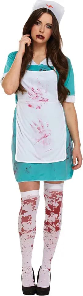 LADIES ZOMBIE NURSE BLOODY HALLOWEEN FANCY DRESS COSTUME OUTFIT THE WALKING DEAD SCRUBS CHEAP 00337 by Henbrandt