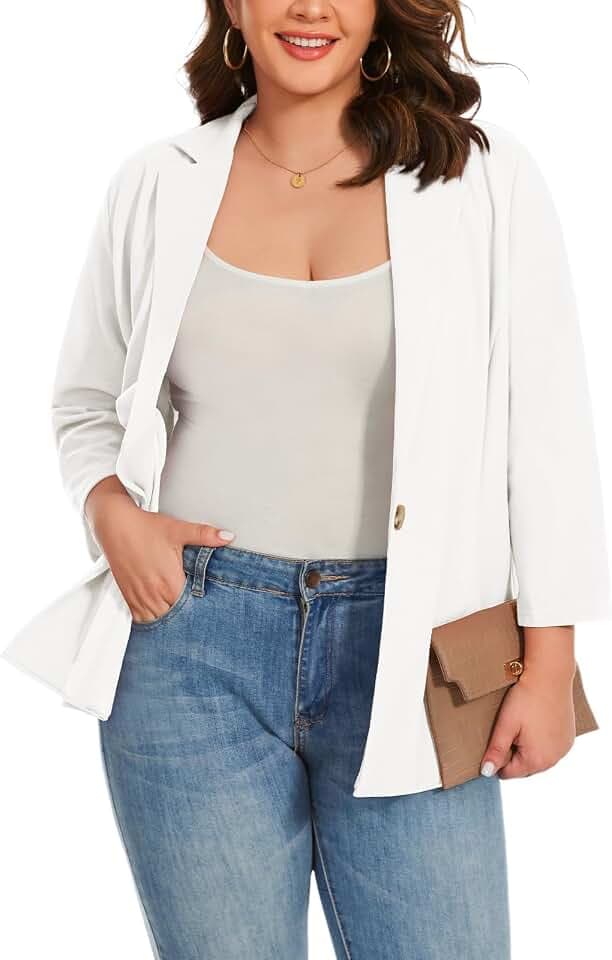 Blazer für Damen, Übergröße, gekerbtes Revers, Freizeitjacken