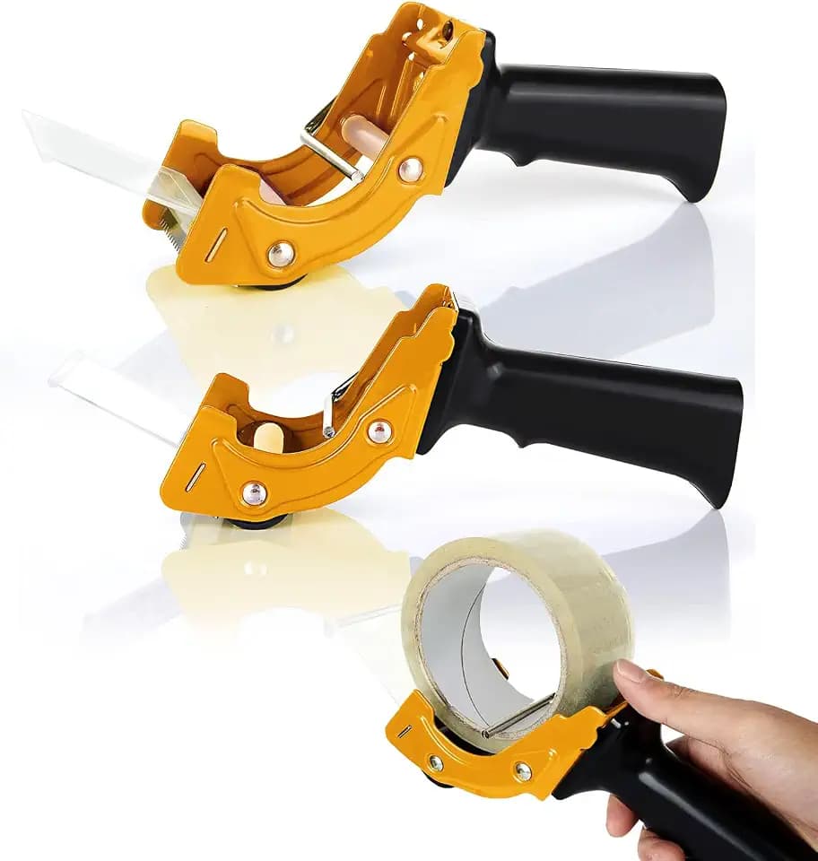 Acrux7 2 PCS 2 Inch Packing Tape Gun, Rapid Replace Packing Tape Dispenser Guns with Ergonomic Grip, Handheld Tape Gun Dispenser Heavy Duty Tapes Sealing Cutter for Carton Packaging, Boxes Sealing
