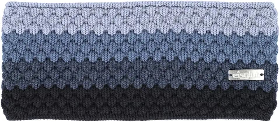 Eisglut Damen Stirnband Odelial Merino Made in Germany, marine/milky blue