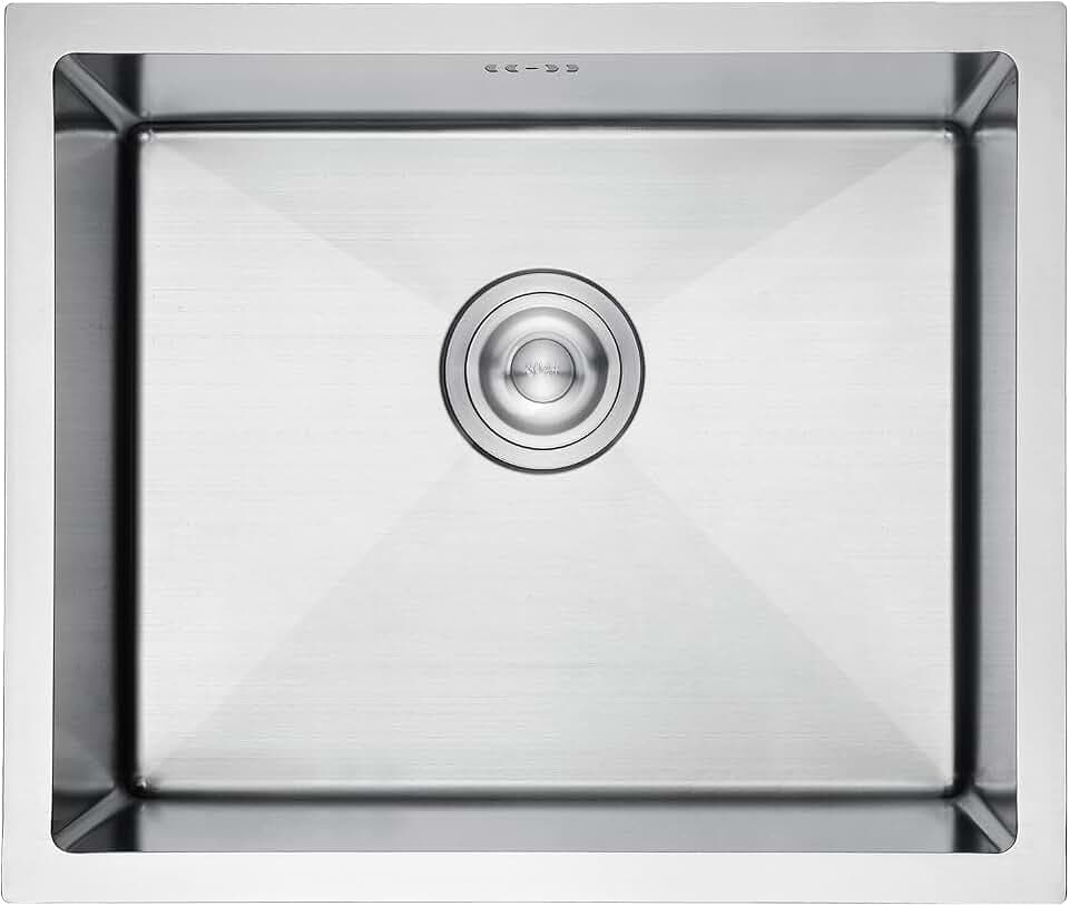 Ibergrif M85043 Küchenspüle Edelstahl 50x43 cm Aufsatz/Einbau 1 Becken