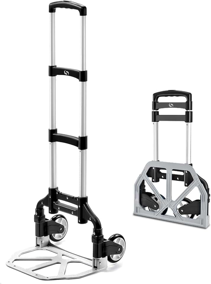 Folding Hand Truck, Dolly Cart with Wheels Foldable, Luggage Cart