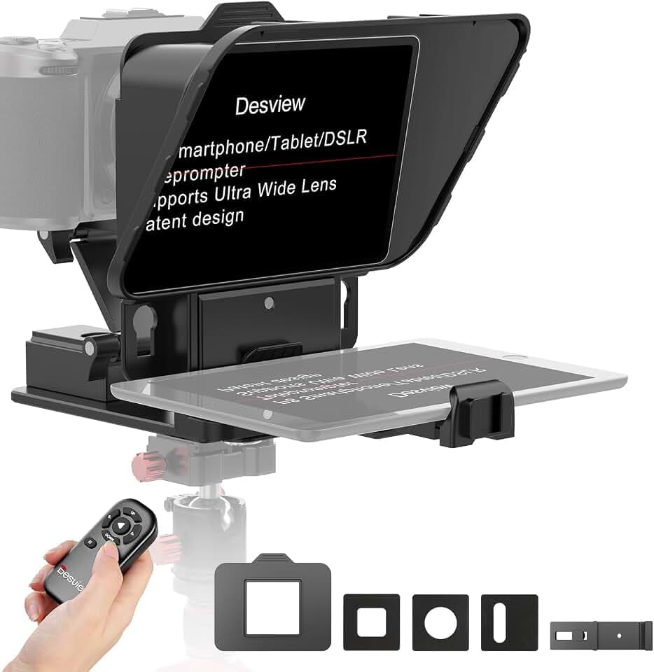 Desview P8 Tragbarer Teleprompter für Smartphone DSLR & spiegellose Kameras
