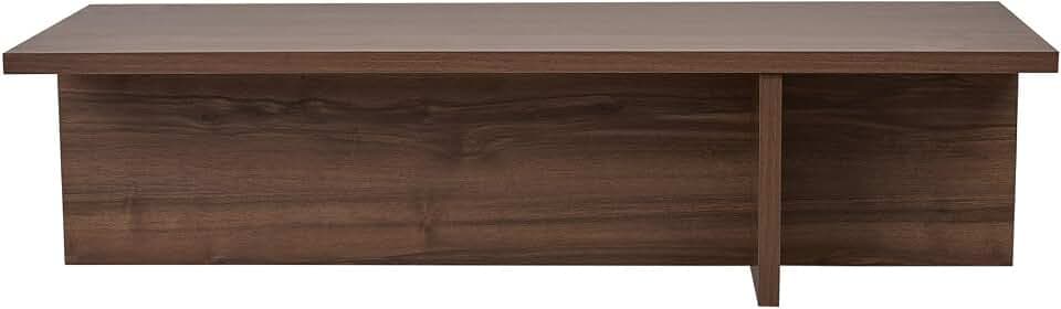 Stilvoller Couchtisch in Walnuss, 120 x 30 x 45 cm | 100% melaminbeschichtete Spanplatte, 25 mm dick | perfekt für Moderne Wohnzimmer & gemütliche Räume, Walnut