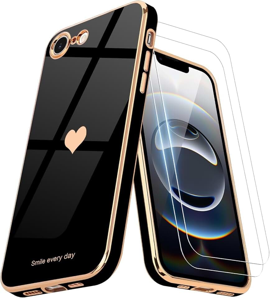 Teageo for iPhone 16e Case/for iPhone 17e Case for Girl Women, Black