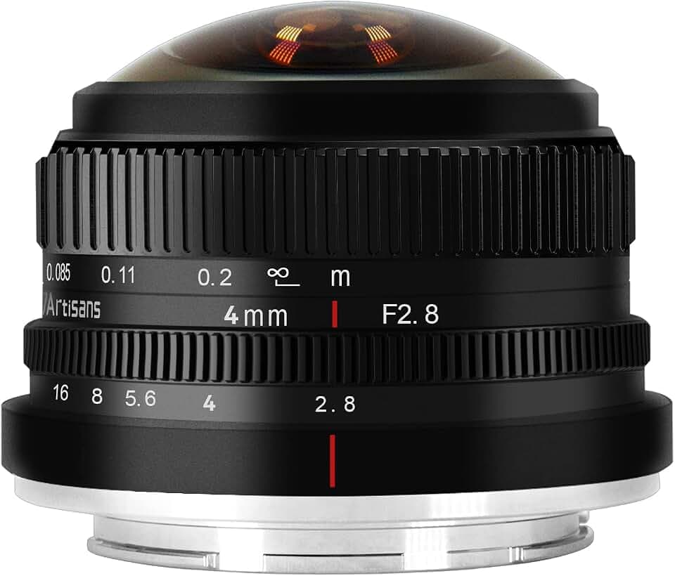 7Artisans 4mm F2.8 Fisheye Ultra Wide Angle Lens Manual Focus Prime Lens Compatible M4/3 Mount Mirrorless Cameras for Panasonic GH3 GH4 GF1 GM1 GM5 for Olympus E-M1 E-M5 E-M10