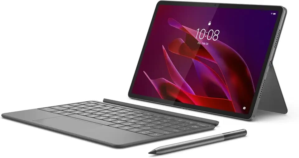 Lenovo Keyboard Pack für Yoga Tab, 2-in-1-Tastatur mit Smart AI-Taste, Multi-Gesture Trackpad und Komfort-Tipping - Mondgrau