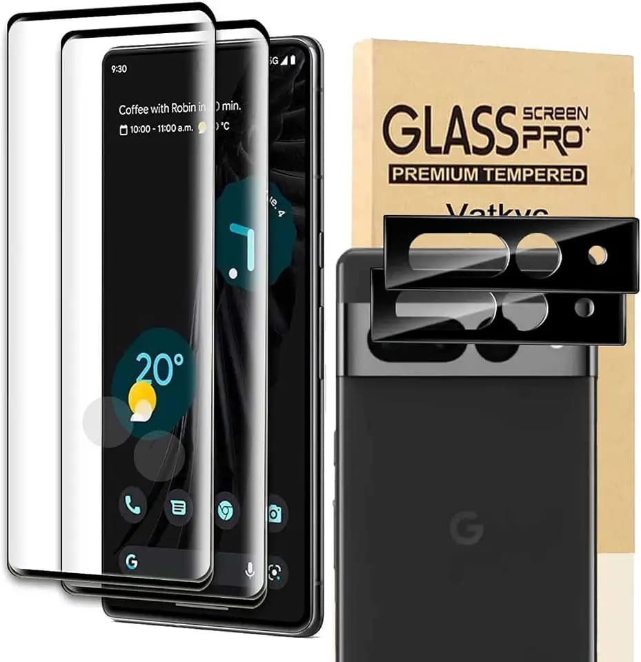 XDesign [2+2 Pack] Google Pixel 7 Pro Screen Protector 9H Tempered Glass Ultrasonic Fingerprint Compatible 3D Curved HD Clear Scratch Resistant Google Pixel 7 Pro 5G Glass Screen Protector