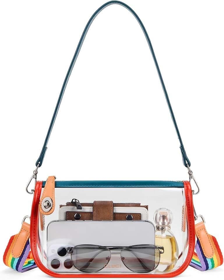 CLUCI Clear Purse Crossbody Bags for Women Clear Crossbody Bag Clear Shoulder Bag for Concerts Sports Events Festivals