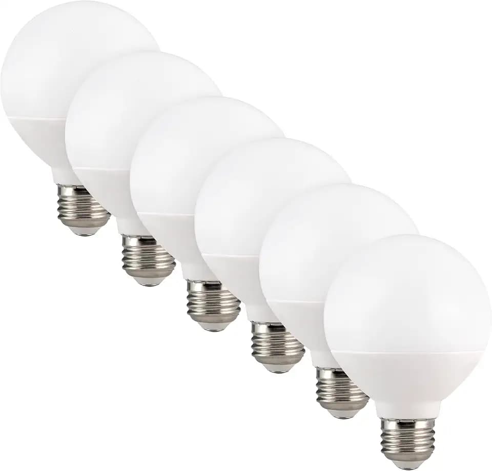 Maxxima G25 Globe LED Light Bulbs, 450 Lumens, 2700K, 40W Equal, 6 Pack