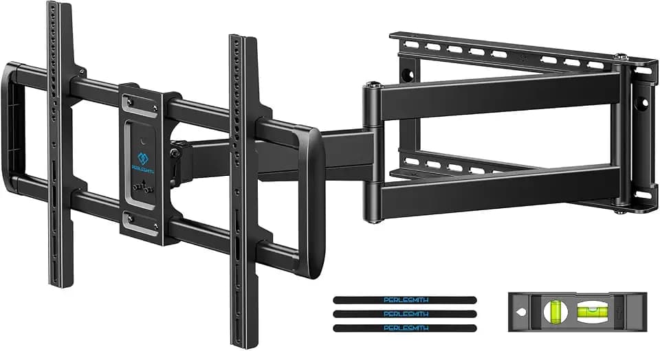 PERLESMITH Long Arm Corner TV Wall Mount for 37–75 inch TVs up to 110 lbs
