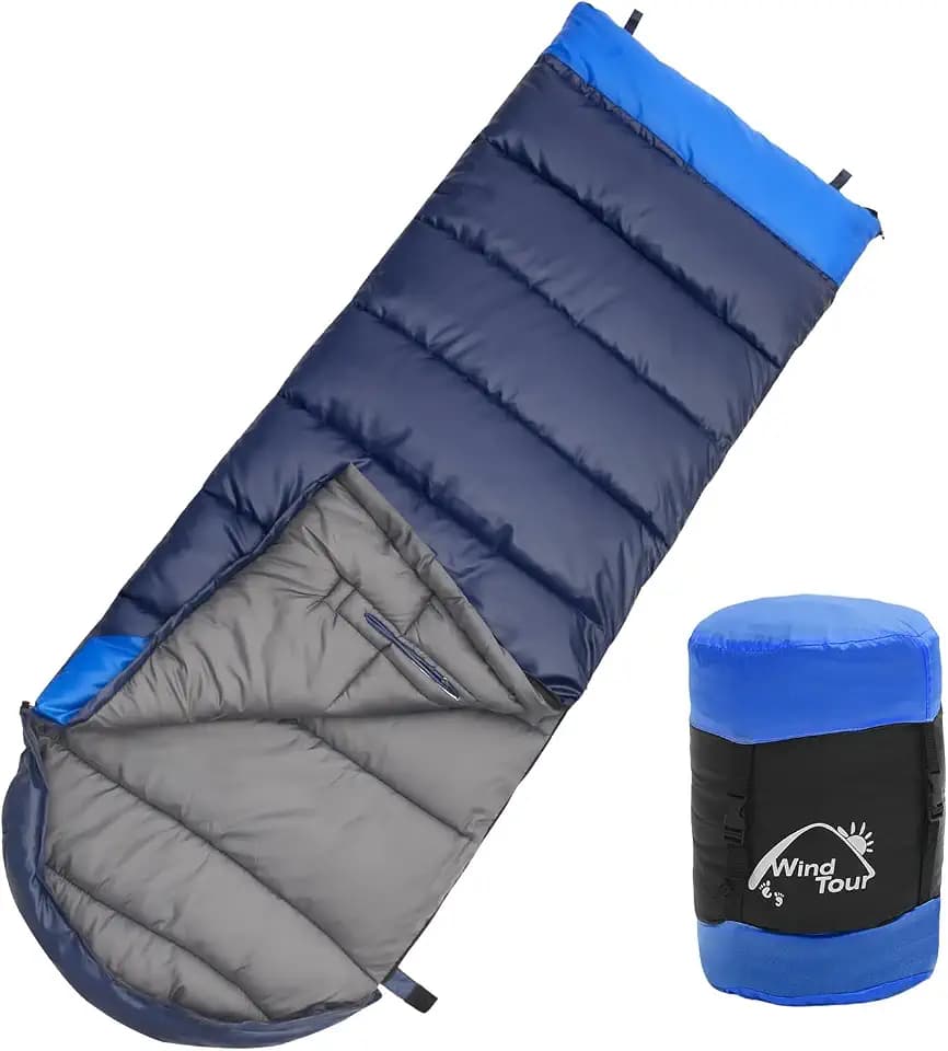 Wind Tour 3 Season Lightweight Waterproof Sleeping Bag Indoor & Outdoor for Hiking Backpacking Camping Traveling