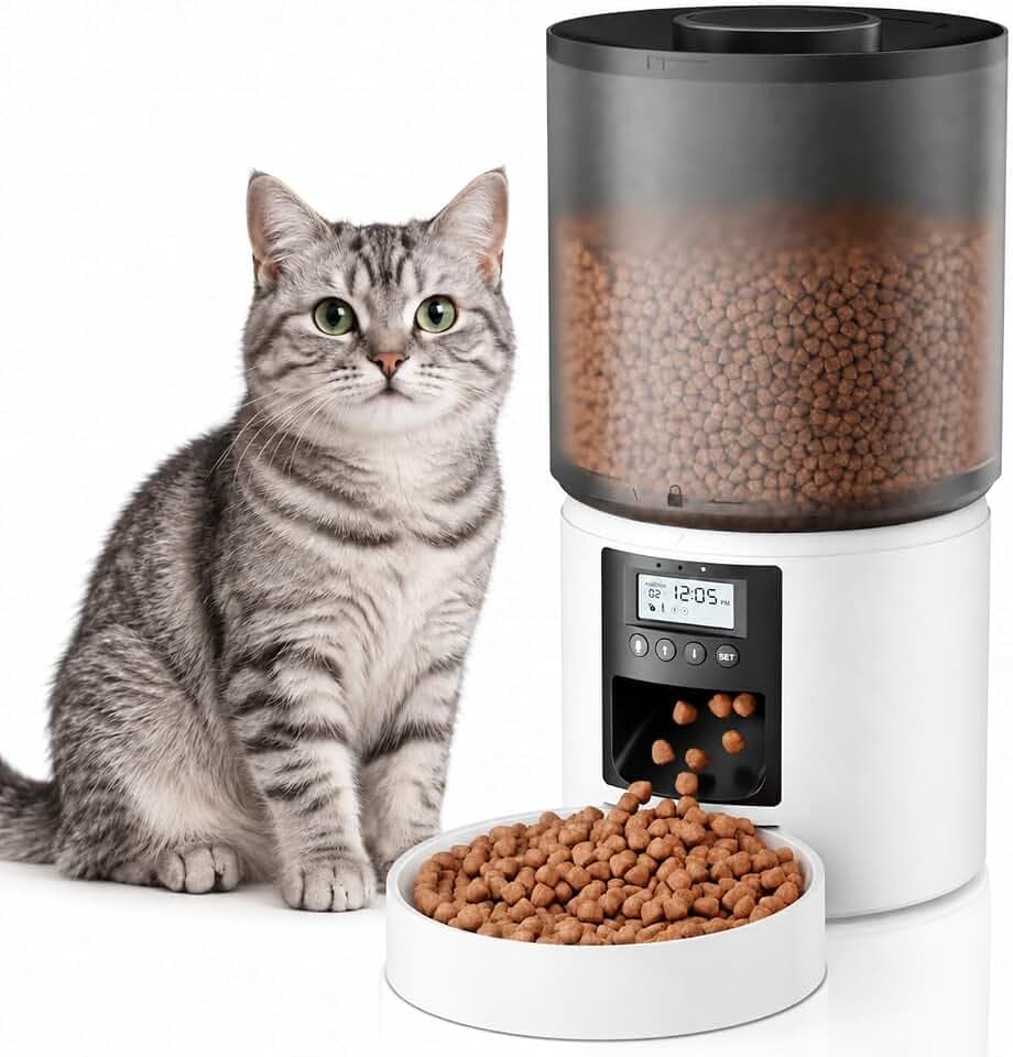 Futterautomat Katze 4L, programmierbar 1–6 Fütterungen, Portionskontrolle