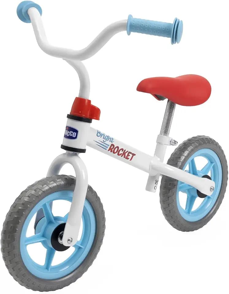 Chicco Balance Bike Bright Rocket, pedalfreies Kinderfahrrad, leichtes Balance Bike, mit verstellbarem Lenker und Sitz, max 25 kg, weiß, 2-5 Jahre, Geschenkidee