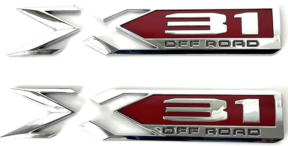 2PCS X31 Off Road Emblems 3D Rear Bodyside Badge Replacement for 2019-2022 GMC Sierra 1500 Genuine GM (Chrome Red)