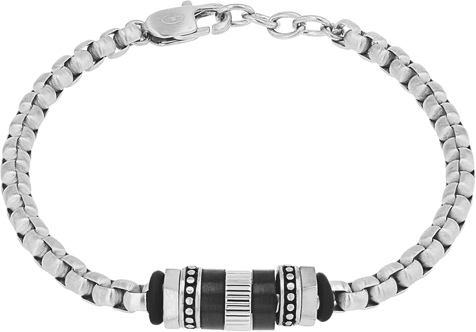 TOM TAILOR - Herren Armband Edelstahl - Schwarz - Anhänger mit Metallelementen