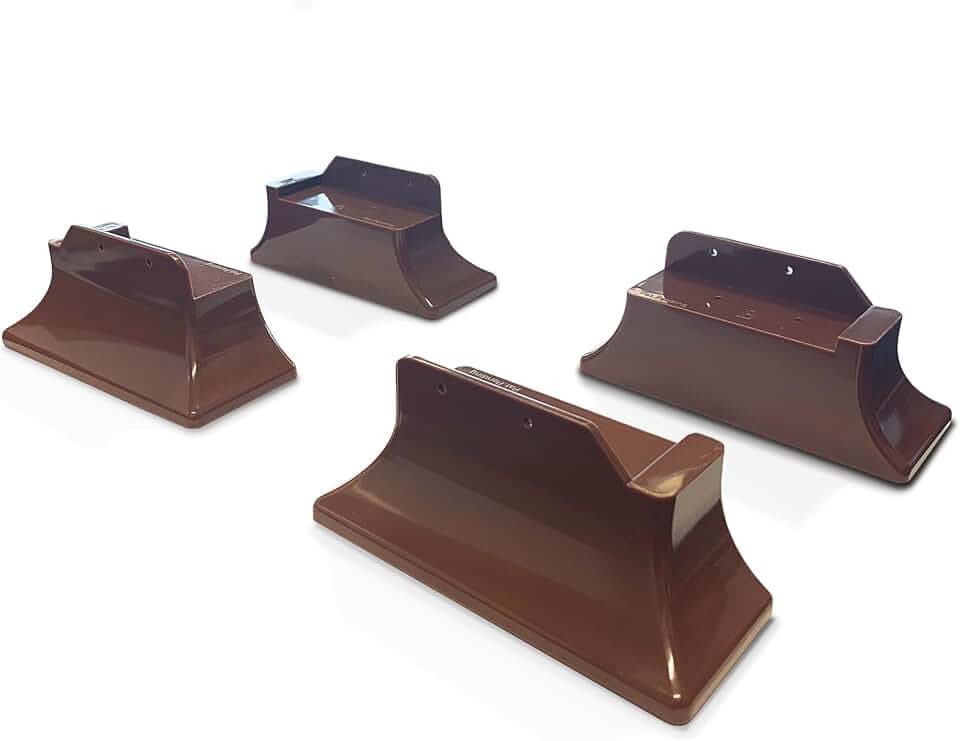 Stander Recliner Risers, Non-Slip Chair Lifters for Adults, Seniors, and Elderly, Low Profile Seat Raiser for Sitting and Standing Assistance, Compatible with Wooden Base Recliners, Set of 4, Brown
