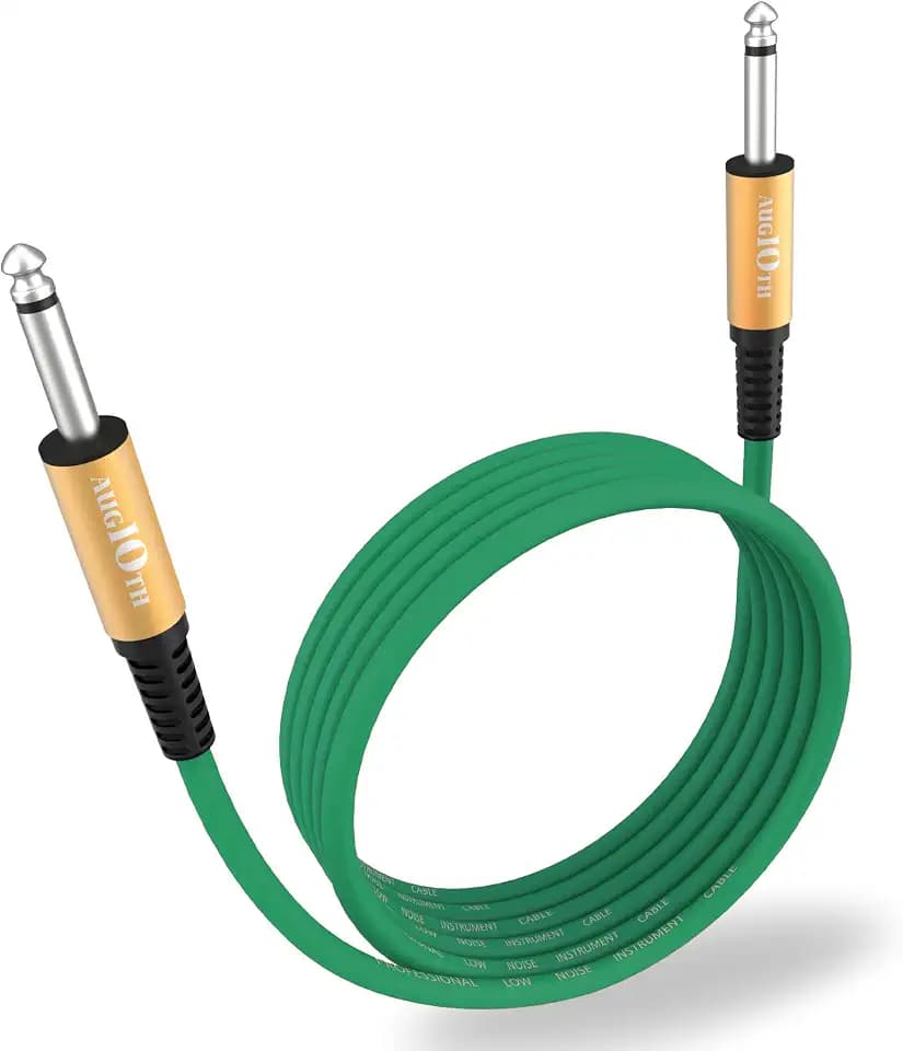 Guitar Cable 15 ft Straight to Straight Green