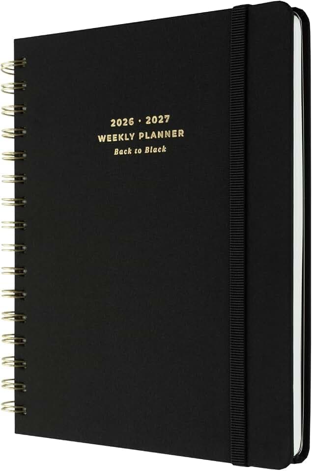 Kokonote Schwarz Back to Black Planer Hausaufgabenheft 2026/2027 Kalender