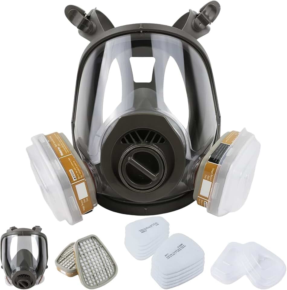 Reusable Full Face Shield Mask, Anti-Fog Clear Lens & Soft Silicone Seal, for Home DIY, Painting, Woodworking, Gardening & Renovation