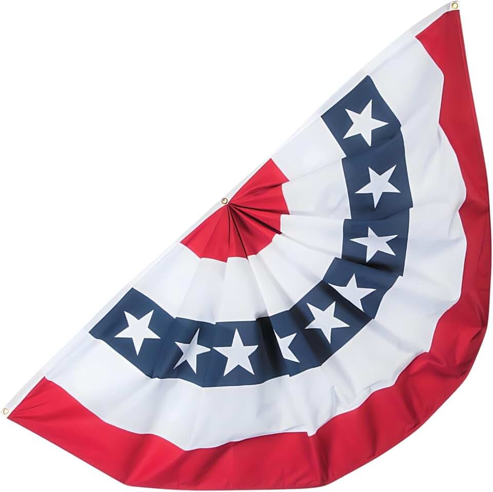 Fun Express - Patriotic Bunting 3x6 ft for Fourth of July - Home Decor - Outdoor - Banners & Windsocks & Flags - Fourth of July - 1 Piece