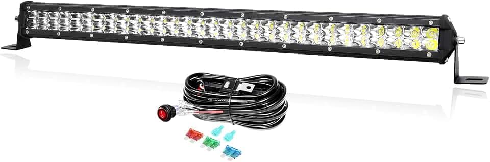 PICAA 24 Zoll 180W LED Lightbar Mit Kabelbaum Kit, 6000K Weiß Lichtbalken