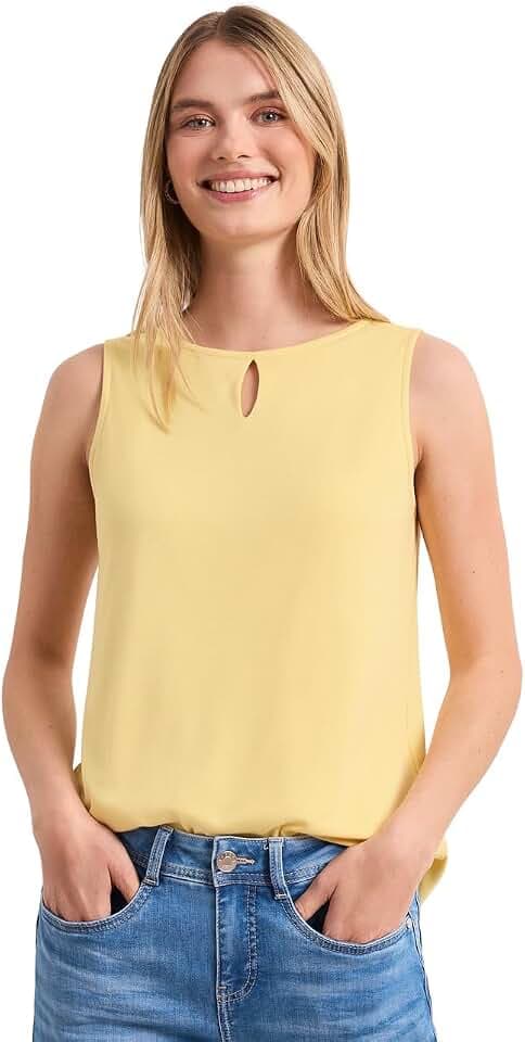Street One Damen Top mit Rundhals und Cut-Out-Detail