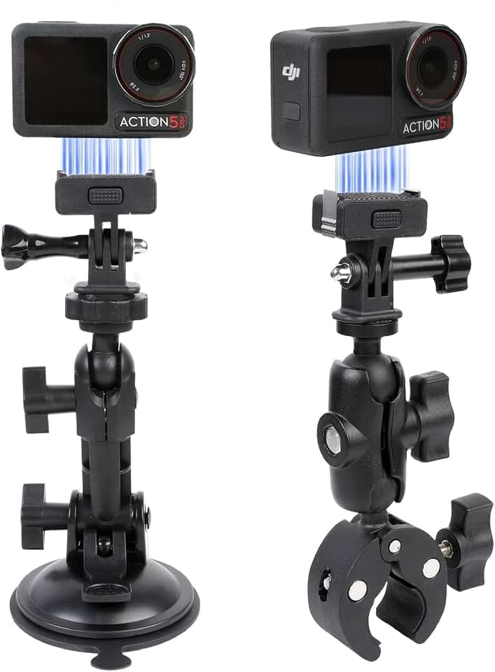 360 Degree Suction Cup & Handlebar Mount for Osmo Action 5pro/4/3,Osmo 360
