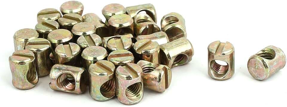 Sourcingmap M5 x 10 mm gelb verzinkt Kreuz Dübel Schlitz Barrel Muttern 30 Stück