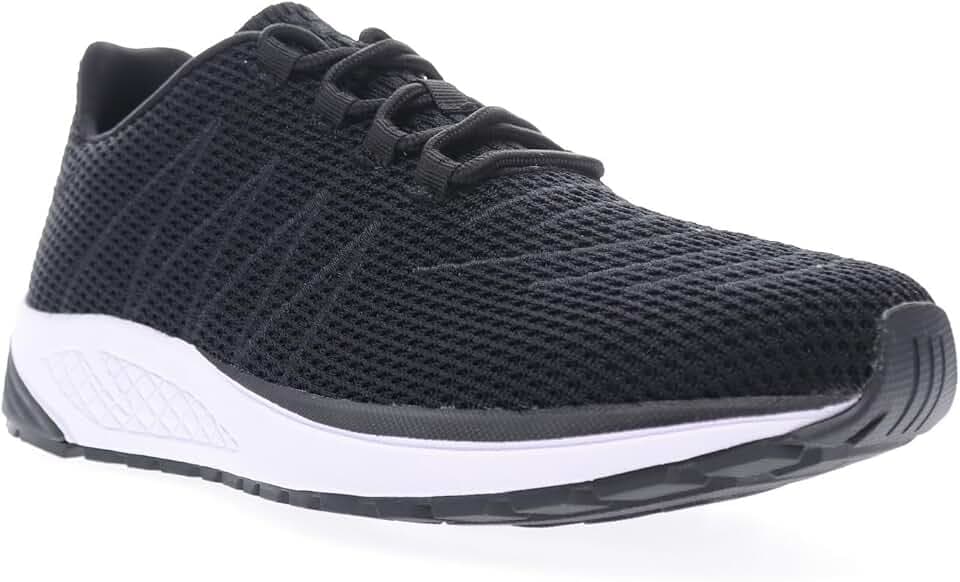 Propet Mens Tour Knit Lace Up Sneakers Shoes Casual - Black