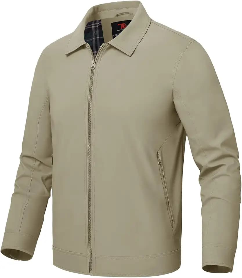 Rdruko Herren Casual Revers Jacke Leichte Outdoor Windbreaker Jacke Smart Sommer Herbst Jacken für Sport Arbeit Walking Wandern Laufen