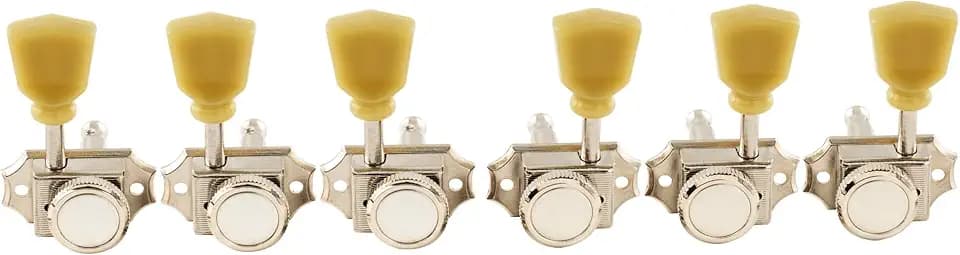 Musiclily Pro R15T-08 3R3L 14:1 Vintage Guitar Locking Tuners, Nickel