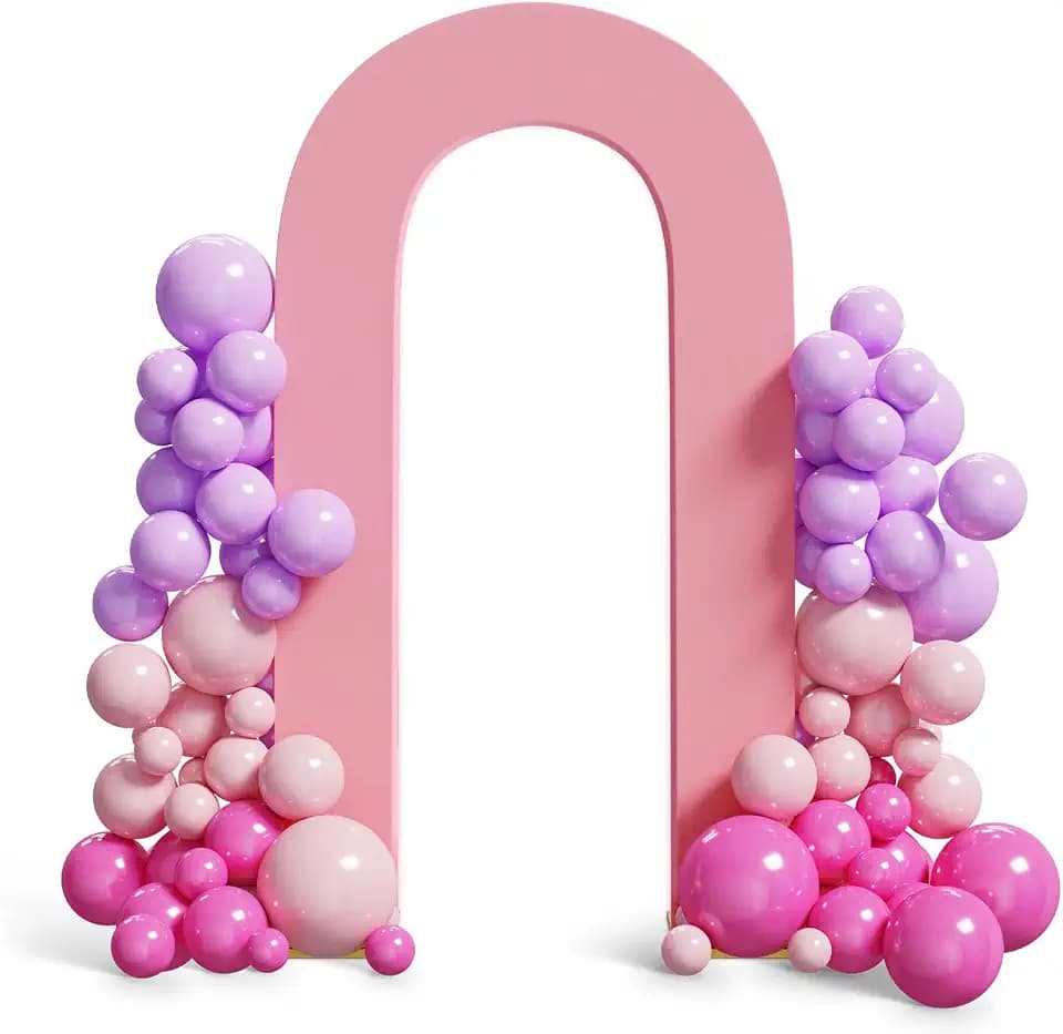 Peomeise 7.2FT Spandex Open Arch Backdrop Cover Dusty Pink