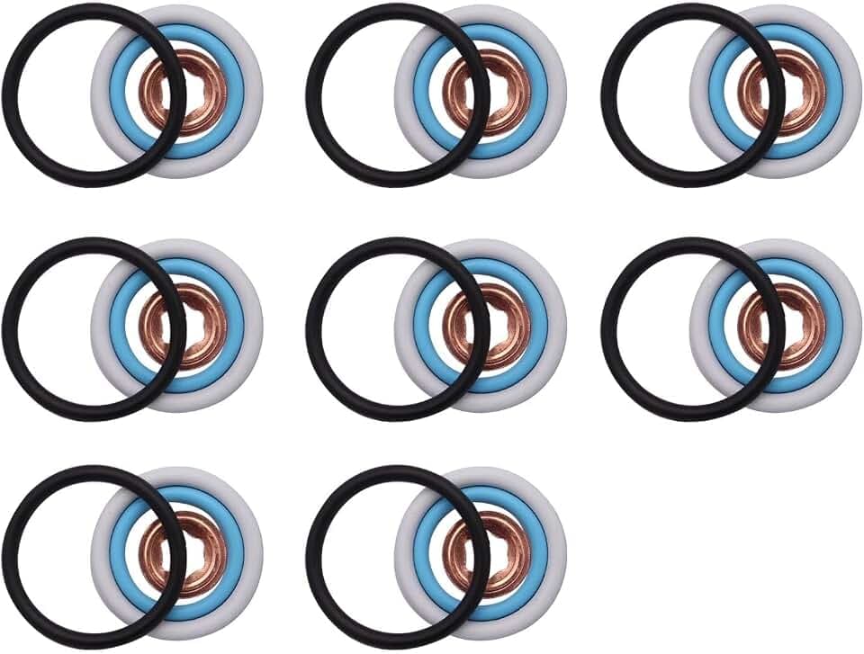 8Pack Fuel Injector O-Ring Seal Kits Compatible with Ford Powerstroke 6.0L ，4.5L LCF Engines and Navistar VT365, VT275, MaxxForce 5 Engines G2.8 2003-2010 Replace#:3C3Z-9229-AA，CM5055