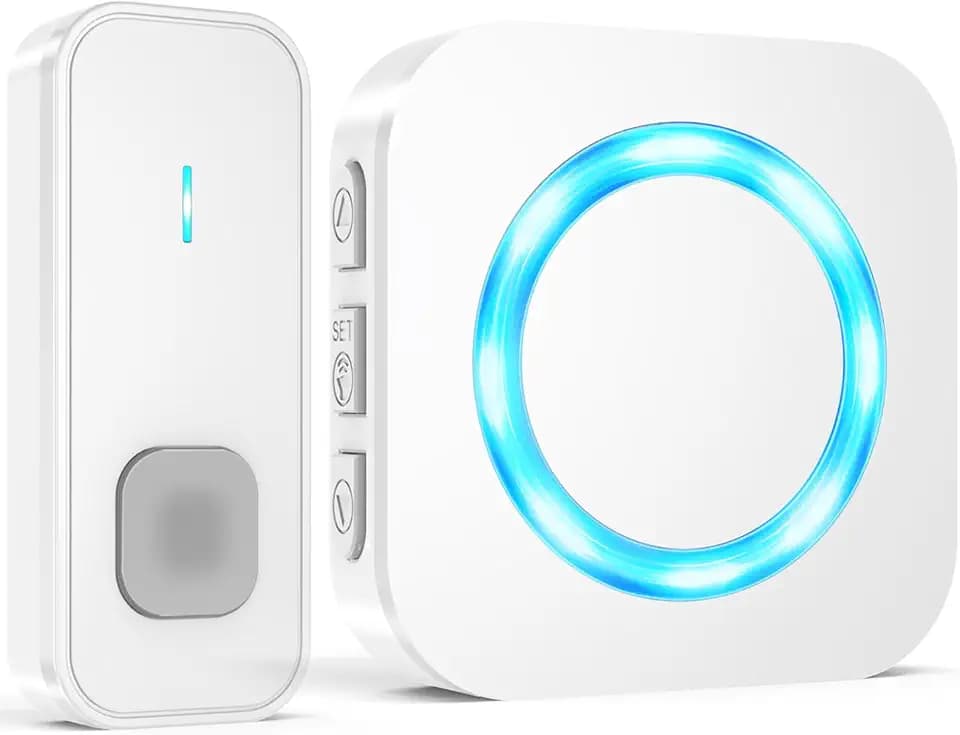 SURFOU Wireless Doorbell 1 Button 1 Receiver, 1300ft, 55 Chimes 5 Vol