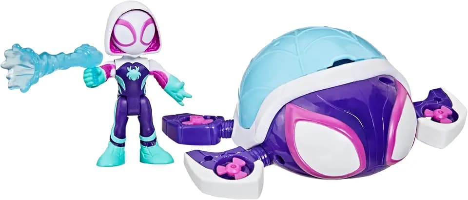 Marvel Spidey and his Amazing Friends Water-Webs Ghost Turtle, 3-Inch (7.6 CM) Toy Submarine & Action Figure, Super Hero Water Toys, Kids Ages 3+