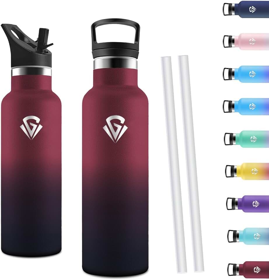Motswedi Trinkflasche 500ml, Trinkflasche Edelstahl, Thermosflasche, Premium Vakuum Isolierflasche für kaltes und heißes Wasser, Leckdichte für Schule, Büro, Schwarz & Rot