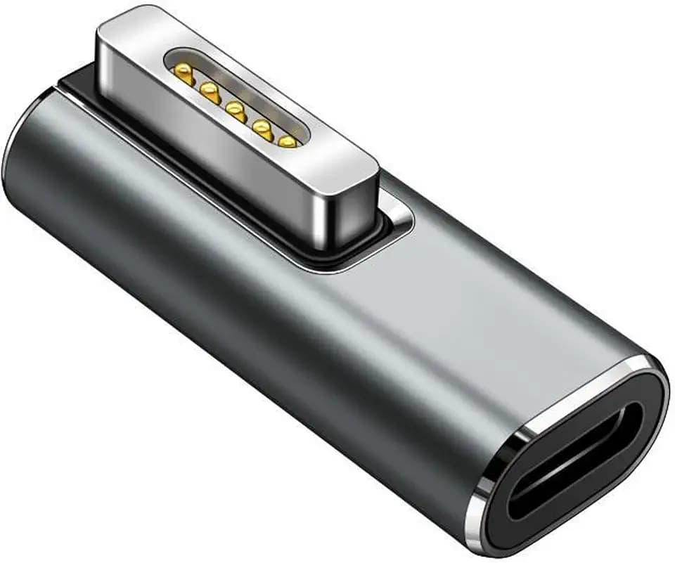 Magnetic USB C Female to Mags 2 T Tip Male Adapter 100W PD Power Charger Type-C Converter Connector Support for MacBook Pro Air 2013 2014 2015 MD223 A1465 A1466