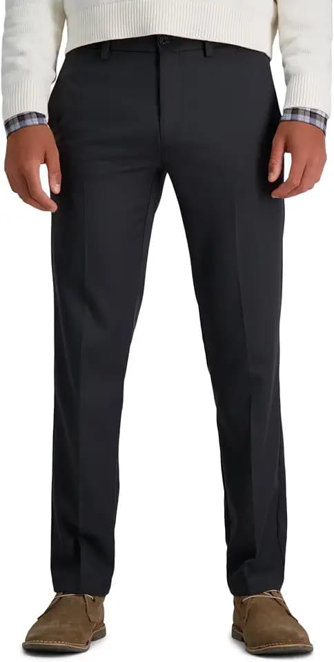 Haggar Men's Cool 18 Pro Straight Fit Flat Front Super Flex Waistband Casual Pant