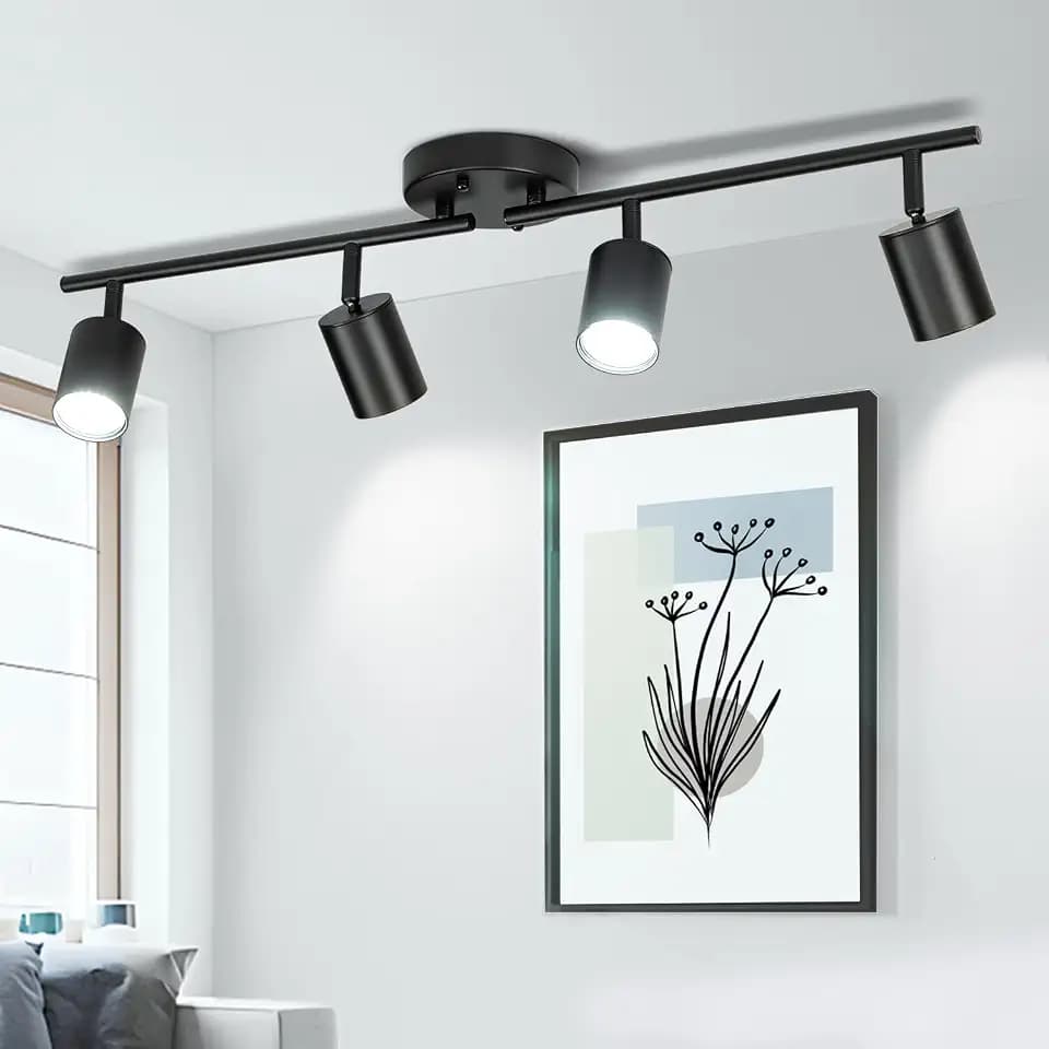 4 Ways Black Track Lighting Fixtures Ceiling Gu10 Bulb Not Included