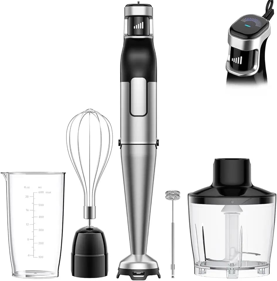 Stabmixer Set 5 in 1, 1100W Pürierstab Elektrisch, Edelstahl Hand Blender