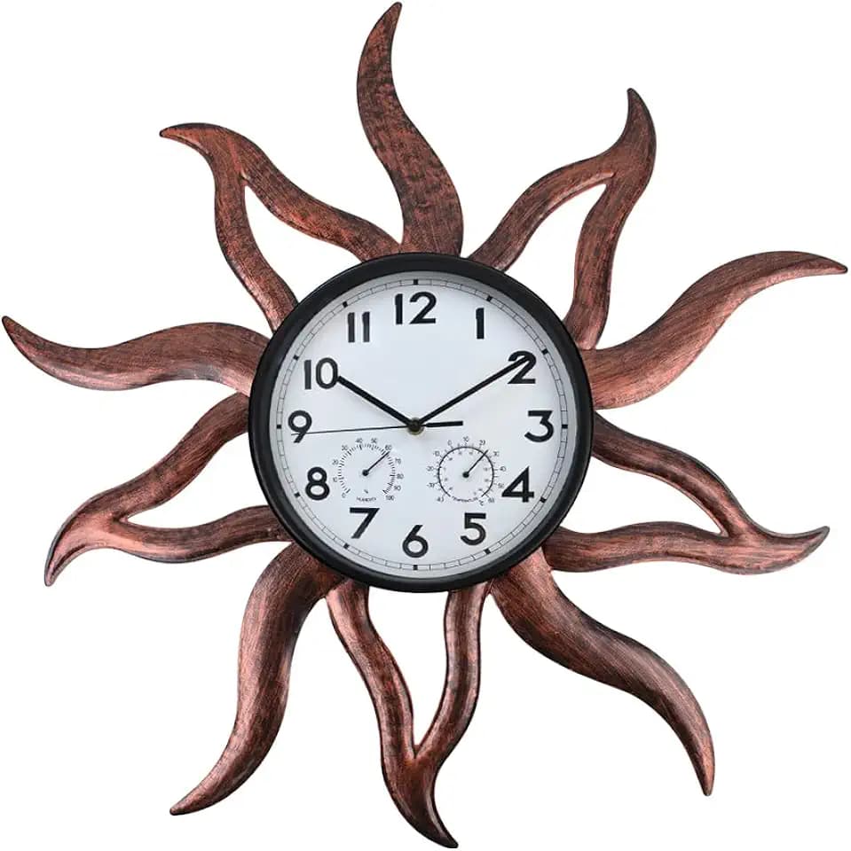 Large Outdoor Clock with Thermometer & Humidity