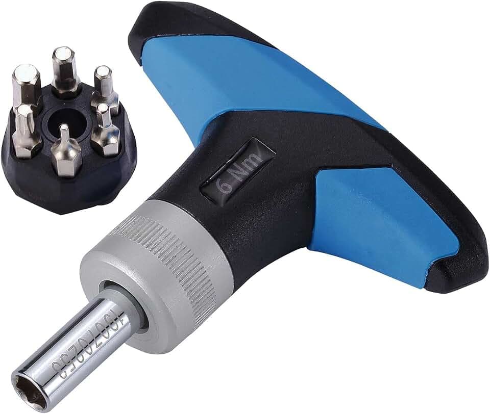 BBB Cycling Fahrrad Drehmomentschlüssel 6Nm Werkzeug mit Inklusive Inbusschlüssel 2, 3, 4, 5, 6 und T25 Torx Torque Key Bike Tool TorqueFix BTL-119, Schwarz